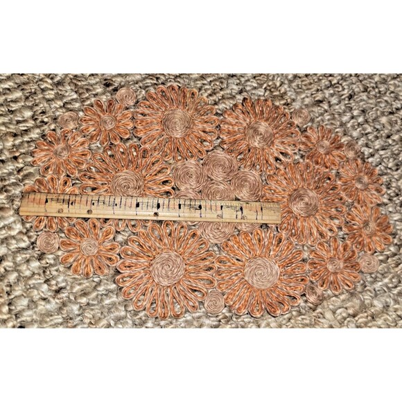 VTG Handmade Philippines Abaca Woven Hemp Mat 18" Trivet Table Protector MCM - Picture 10 of 16